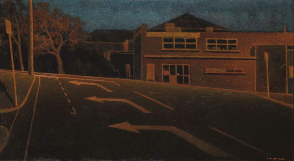 Robert Brownhall - Night arrows, 2014, oil on linen. 80 x 144 cm